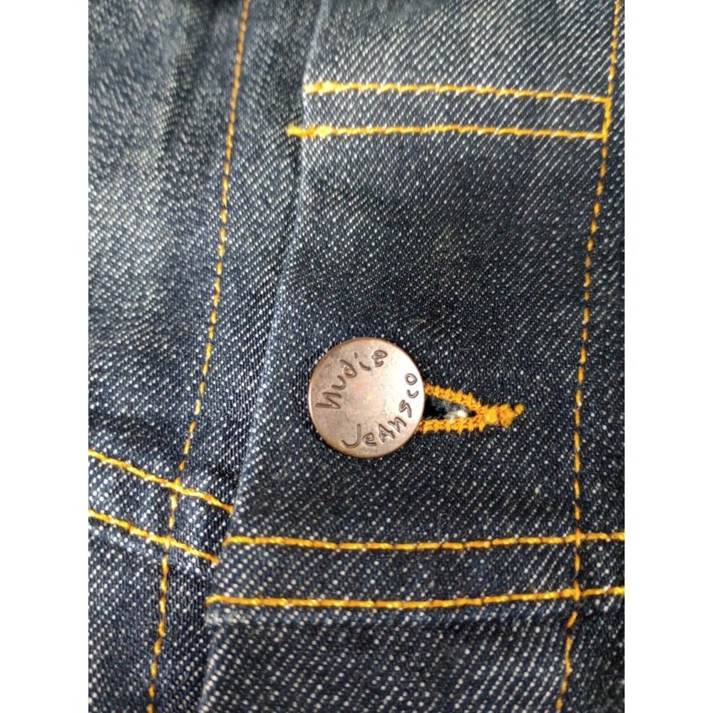 Nudie Jeans "Perry" Organic Cotton Blue Denim Button Up Jean Jacket Sz Medium - Picture 9 of 11